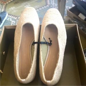 Zara Cream Textured Women's Shoes raffia/rope/espadrille style upper